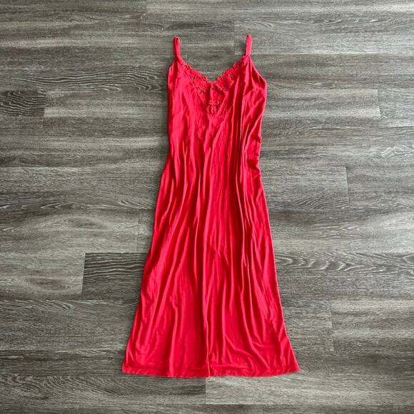 Eberjey Red Lace Trim Nightgown - Picture 12 of 12